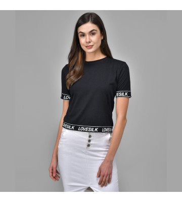 Viscose Rayon Solid T-Shirt Womens